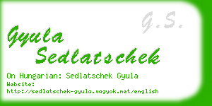 gyula sedlatschek business card